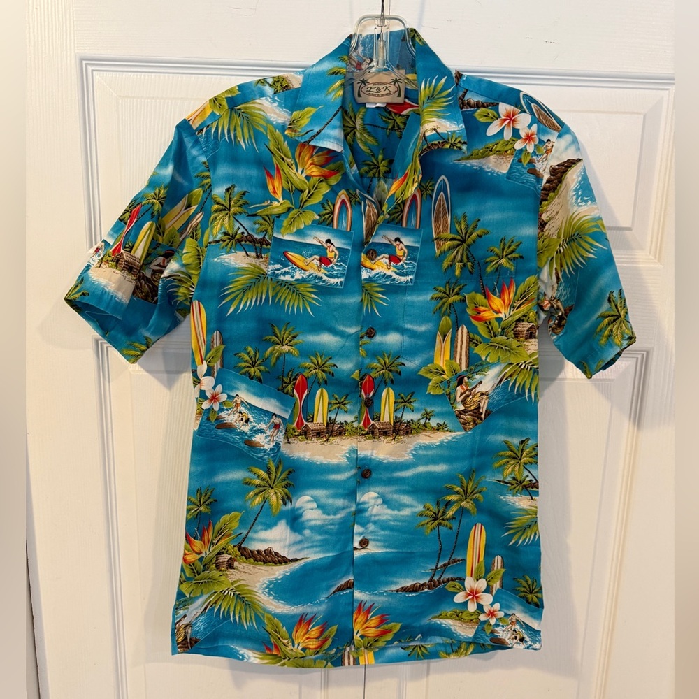 Made in Hawaii Short Sl Shirt  E&K Tropical Blue